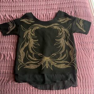 Zara Black W&B Collection Blouse